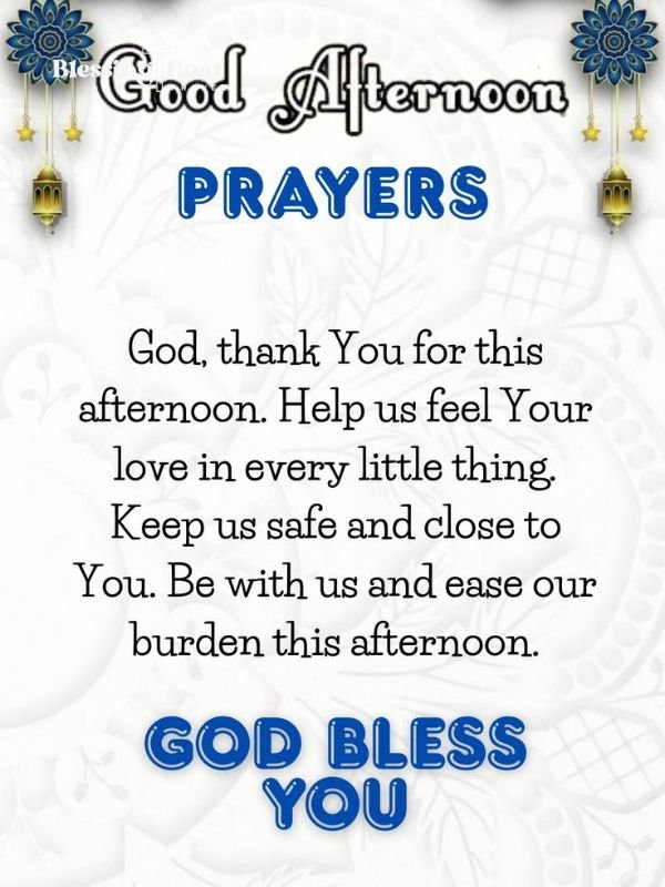 afternoon blessings and prayers